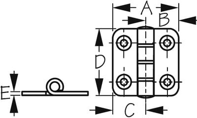 Sea-Dog Line - Stainless Butt Hinge - 2 X 2" - 2-Pack - 2015821