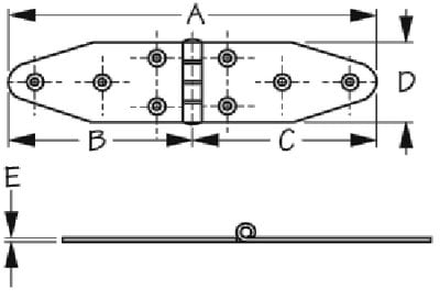 Sea-Dog Line - Heavy-Duty Strap Hinge - 2016201