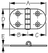 Sea-Dog Line - Round Side Hinges - 2017001