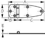 Sea-Dog Line - 6" Door Hinge - Stamped 304 Stainless Steel - #10 Fastener - 2-Pack - 2017501