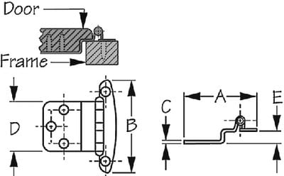 Sea-Dog Line - Semi-Concealed Stainless Hinges - Pair - 2019161