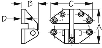 Sea-Dog Line - Chrome Brass Hatch Hinge - #10 Fastener - 2-1/2" - 2042801