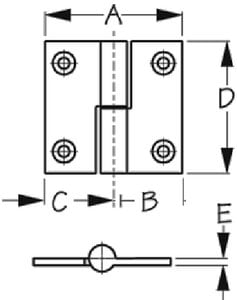 Sea-Dog Line - Take Apart Butt Hinge - Chrome Finish - #6 Fastener - Right Side - 1-1/2" - 2045201