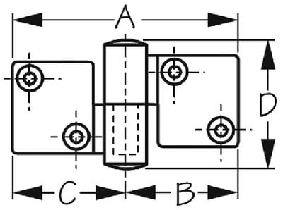 Sea-Dog Line - Take-Apart Hinge (Left) - Investment Cast 316 Stainless Steel - #10 Fastener - 3-1/2" x 2" - 2052701