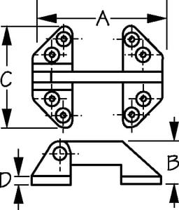 Sea-Dog Line - Long Reach Hatch Hinge - Investment Cast 316 Stainless Steel - #10 Fastener - 3-1/2" x 2-7/8" - 2052851