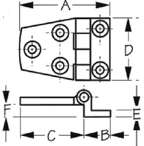 Sea-Dog Line - Offset Door Hinge - 316 Stainless - #10 Fastener - 2-1/8" x 1-1/2" - 2053501