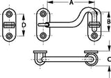 Sea-Dog Line - Door Hook - Stainless Steel - 3-1/4" with Staples - 2212071