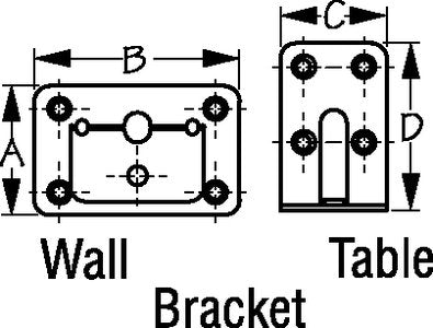 Sea-Dog Line - Table Bracket Kit Includes (2) Wall Brackets & (2) Table Brackets - 2213201