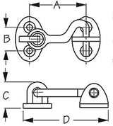 Sea-Dog Line - Door Hook - Chrome Plated Cast Brass - 2220501