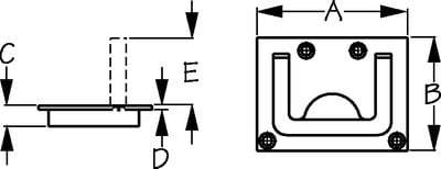 Sea-Dog Line - Hatch Handle Chrome Finish #8 Fastener 2-15/16" x 2-3/16" - 2224251