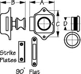 Sea-Dog Line - Push Button Rim Latch - 2243001