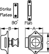 Sea-Dog Line - Push Button Rim Latch - Square - Stainless/Plastic Housing - #4 Fastener - 2253101