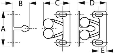 Sea-Dog Line - Twin Roller Door Catch - 2271411