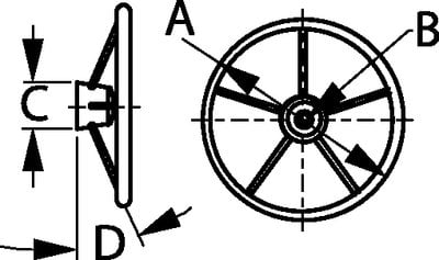 Sea-Dog Line - 12" 5 Spoke Steering Wheel Formed 304 Stainless Steel Plastic Center Cap - 230212