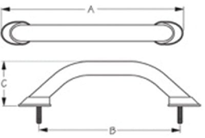 Sea-Dog Line - 12V LED Stud Mount Hand Rail - 6-Count - Blue LED's - Formed 304 Stainless - 5/16" Fastener - 2545121