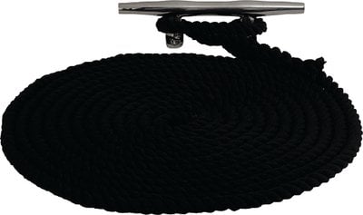 Sea-dog Line - Premium Twisted Three-strand Nylon Dock Line 3/8" x 20' - 301110020BK1 BLACK