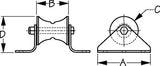 Sea-Dog Line - Large Platform Bow Roller 1-1/2" Max Rope Diameter 3/8" Bolt Fastener - 328076