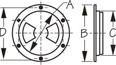 Sea-Dog Line - Quarter-Turn Deck Plate with Internal Collar - 3363401