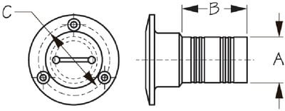 Sea-Dog Line - Gas Deck Fill for Hose - Stainless Steel - 3513201