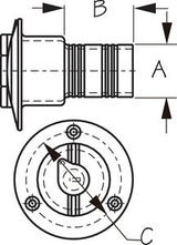 Sea-Dog Line - Stainless Locking 1-1/2" Deck Fill - Diesel - 351321L1