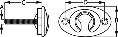 Sea-Dog Line - Flush Mount Ski Tow 3/8" Thread Diameter Investment Cast 316 Stainless - 371840