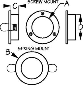 Sea-Dog Line - Stainless & Gold Plated Spring Mount LED Recessed Overhead Light with Clear Lens - 4042303