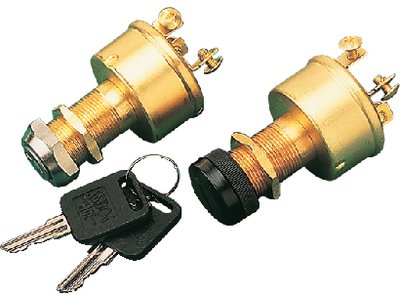 Sea-Dog Line - Long Shaft Three Screw Terminal Three Position Off Ignition Start Switch with Cap - 4203551