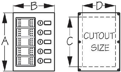 Sea-Dog Line - 5-Gang Wave Rocker Switch Fuse Panel - 4251101