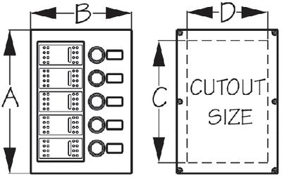 Sea-Dog Line - NYLON CIRCUIT BREAKER PANEL -,WAVE ROCKER SWITCH BREAKER PANEL - 4258001