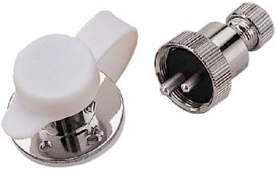 Sea-Dog Line - Polarized 3 Amp 2 Pin Electrical Outlet #6 Fastener Cast Brass & Chrome Plated - 4262621