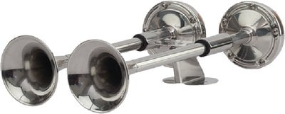 Sea-Dog Line - Compact 7 Amp 112 DB 12V Dual 16" Trumpet Horn Stamped 304 Stainless - 4316201