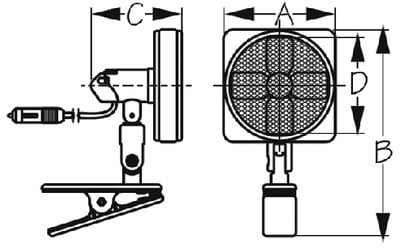 Sea-Dog Line - Clamp On 12V Mount Fan - ABS Housing - 5-5/16" x 4-1/4" x 4-5/8" - 4501101