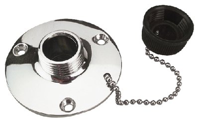 Sea-Dog Line - Washdown Water Outlet #8 Fastener Brass Chrome Plated Includes Cap & Chain - 5121201