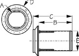 Sea-Dog Line - Exhaust Thru Hull Cast 316 Stainless Includes Stainless Flap with Rubber Seal - 521130