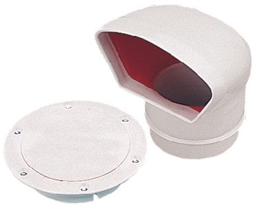 Sea-Dog Line - PVC Low Profile Cowl Vent & Snap On Deck Plate - 5-7/8" Height x 4" Diameter - 7271403