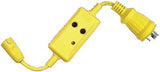 Hubbell - Yellow Watertight 30A Twist Lock to 15A Straight Blade Adapter with GFCI 30 - HBL105GF