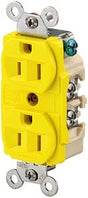 Hubbell - Yellow 15A 125V Heat & Corrosion Resistant Duplex Receptacle - HBL52CM62