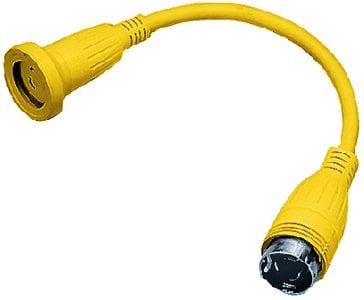 Hubbell - Yellow Twist Lock Female to Twist Lock Male Adapter - HBL61CM55