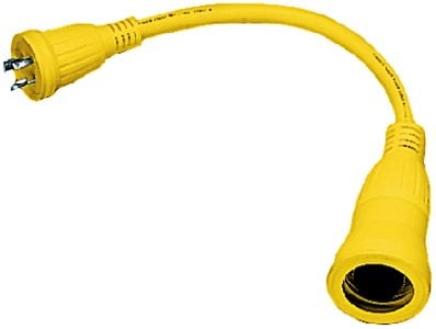 Hubbell - Yellow Twist Lock Female to Twist Lock Male Adapter - HBL61CM56