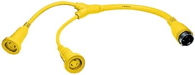 Hubbell - Yellow "Y" Female to Male Adapter - HBL64CM54