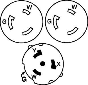 Hubbell - Yellow "Y" Female to Male Adapter - HBL64CM54