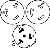 Hubbell - Yellow "Y" Female to Male Adapter - HBL64CM54