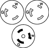 Hubbell - Yellow "Y" Female to Male Adapter - HBL64CM57