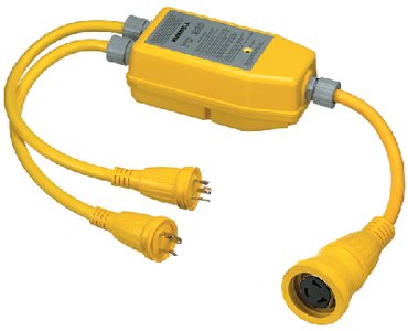 Hubbell - Yellow Intelligent "Y" (1) 50A 125V/250V Female to (2) 30A 125V Male Adapters - YQ230