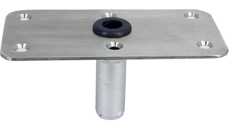 Springfield Marine - King-Pin 4" x 8" Stainless Steel Threaded Rectangular Base, Satin Finish - 3630005