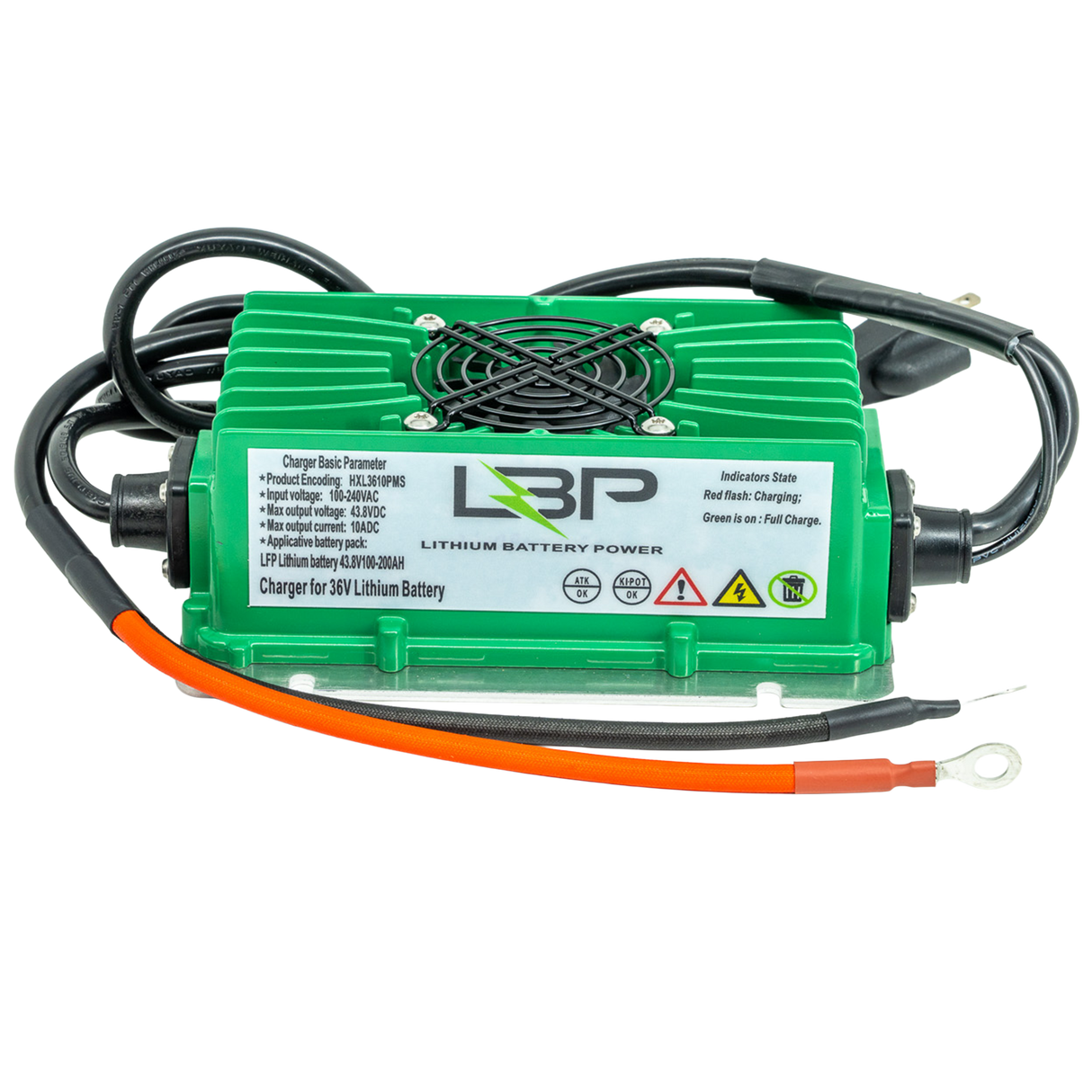 LBP 36v 10 Ah IP65 Charger with Trickle Charge Feature