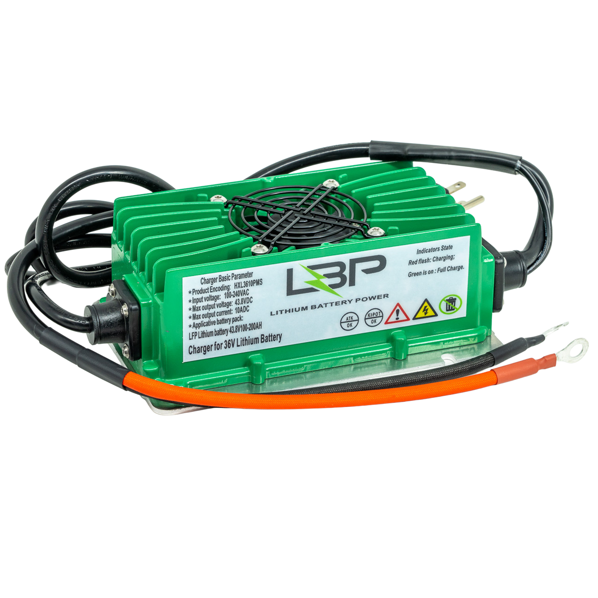 Lithium Battery Power - 36v 10Ah IP65 Lithium Charger With Trickle Charge Feature