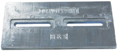 B&S anodes - Zinc Plate w/Slots - BSM12X6X12S