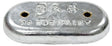 B&S anodes - Oval Zinc W/2 Holes 9" X 4" - BSMB12