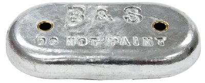 B&S anodes - Oval Zinc W/2 Holes 9" X 4" - BSMB12